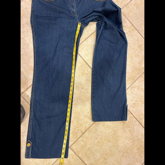 Escada Women’s Designer Denim Blue Jeans Size 40 Embroidered Zipper Details VTG - Picture 6 of 9